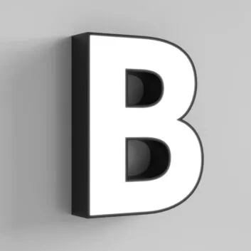 Custom channel letter sign: Type 6 – Inset Acrylic Face Lit / With Border (No Trimcap)
